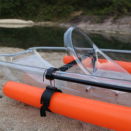 336 * 91 * 37 ซม. พลาสติกใสเรือคายัคโพลีคาร์บอเนตวัสดุ 4 Paddlers ใช้งานง่าย