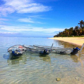 336 * 91 * 37 ซม. พลาสติกใสเรือคายัคโพลีคาร์บอเนตวัสดุ 4 Paddlers ใช้งานง่าย
