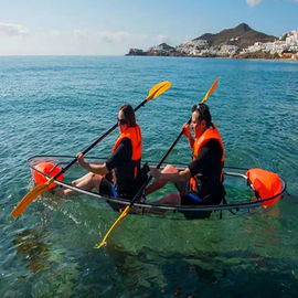 CC Double Person Clear Plastic Kayak สีที่กำหนดเอง / โลโก้สำหรับกีฬา / สันทนาการ